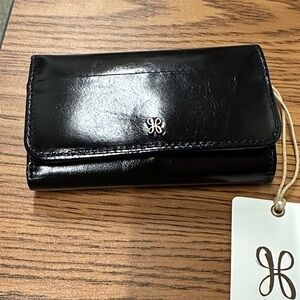 HOBO Black Leather Tri-Fold Wallet